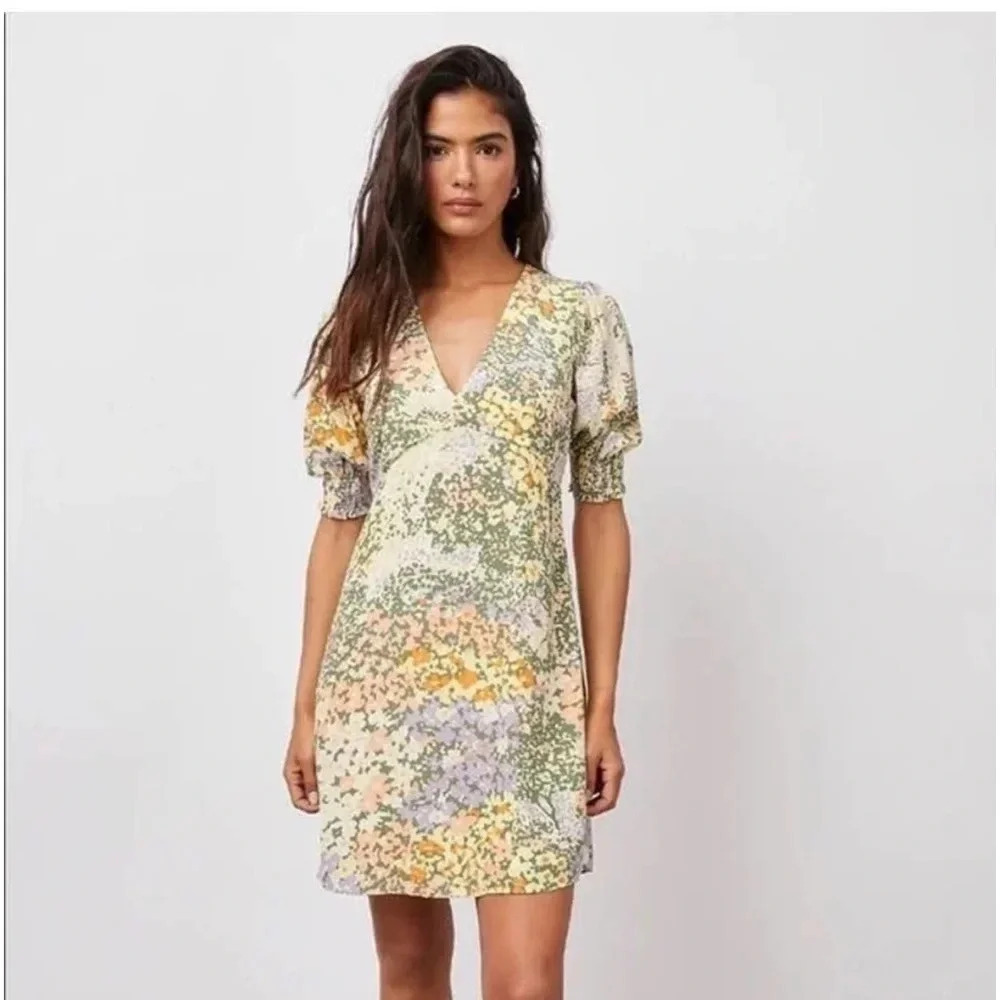 Rails Floral Mini Dress - Green, Yellow, Purple
